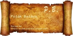 Polák Balázs névjegykártya